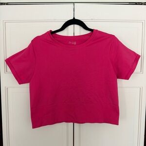 Offline by Aerie pink sidewalk seamless cropped tee size XL